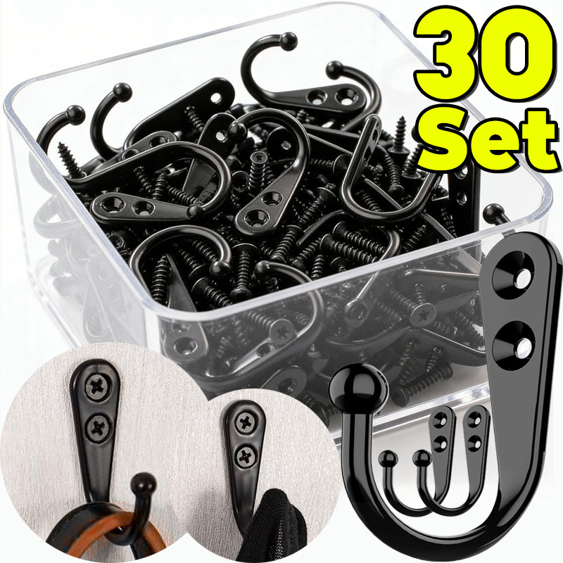 Black Metal Hooks with Screws  - đánh giá và giá Screw Organizer Kit