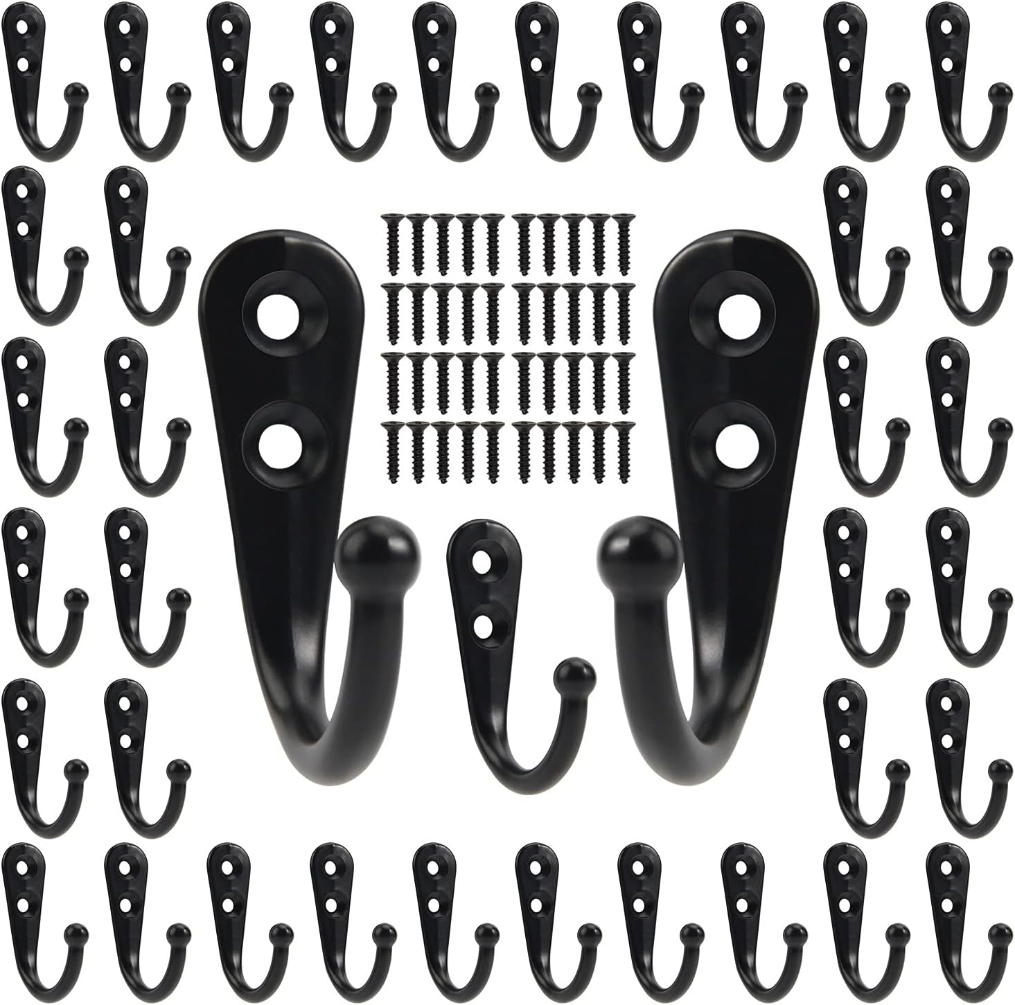 Black Metal Hooks with Screws  - đánh giá và giá Screw Organizer Kit