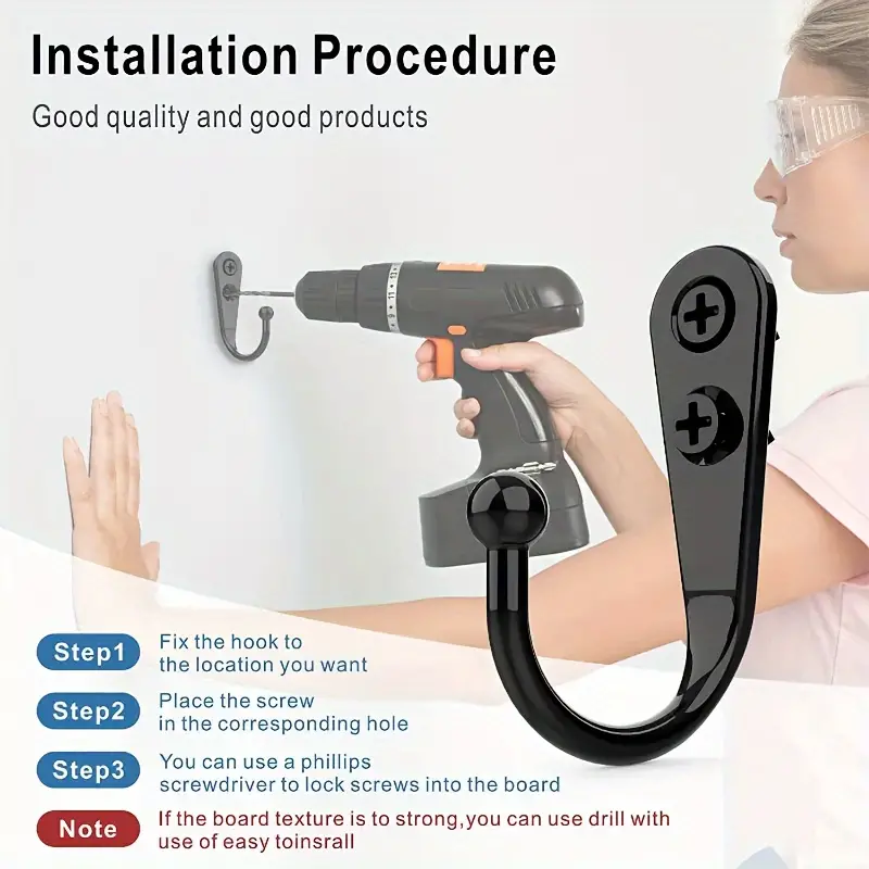 Black Metal Hooks with Screws  - đánh giá và giá Screw Organizer Kit