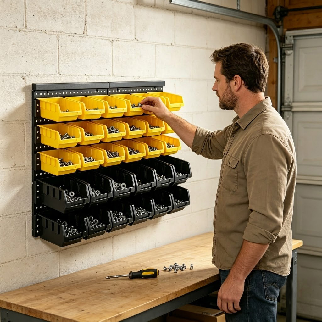 Wall Mounted Storage Bins Orga - đánh giá và giá Screw Organizer Kit