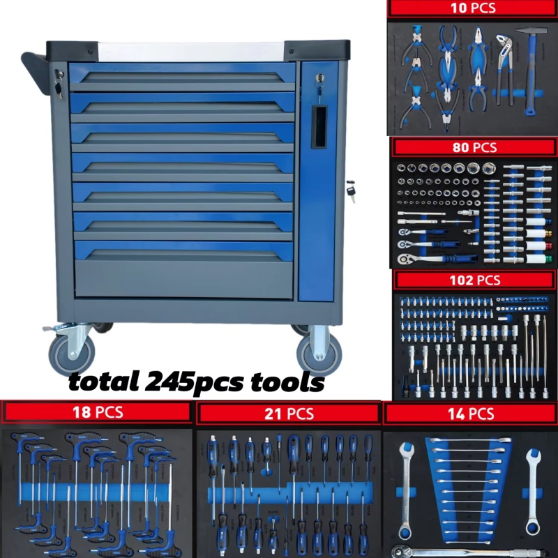 7-Drawer Lockable Rolling Stee - đánh giá và giá Workshop Tools Cabinet